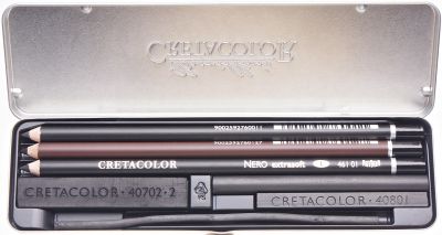 Cretacolor Charcoal Pocket Set 8 elementow metalowe opakowa1